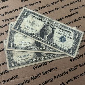 (x3) 1957 Blue Seal Silver Certificate Star Note One Dollar Bills 💵⭐️